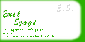 emil szogi business card